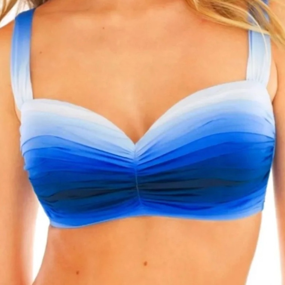 Bleu Rod Beattie Women's Shirred
Underwire blue  ombre
Bikini D-Cup Top ONLY